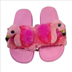 Ty Kids Pink Plush Slide Sandals